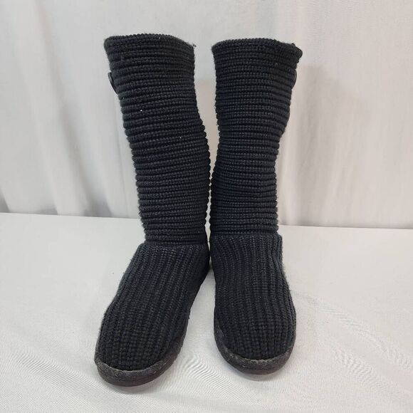 UGG Australia Size 6 Women’s Black Cardy Knit Button Boots - Picture 9 of 9